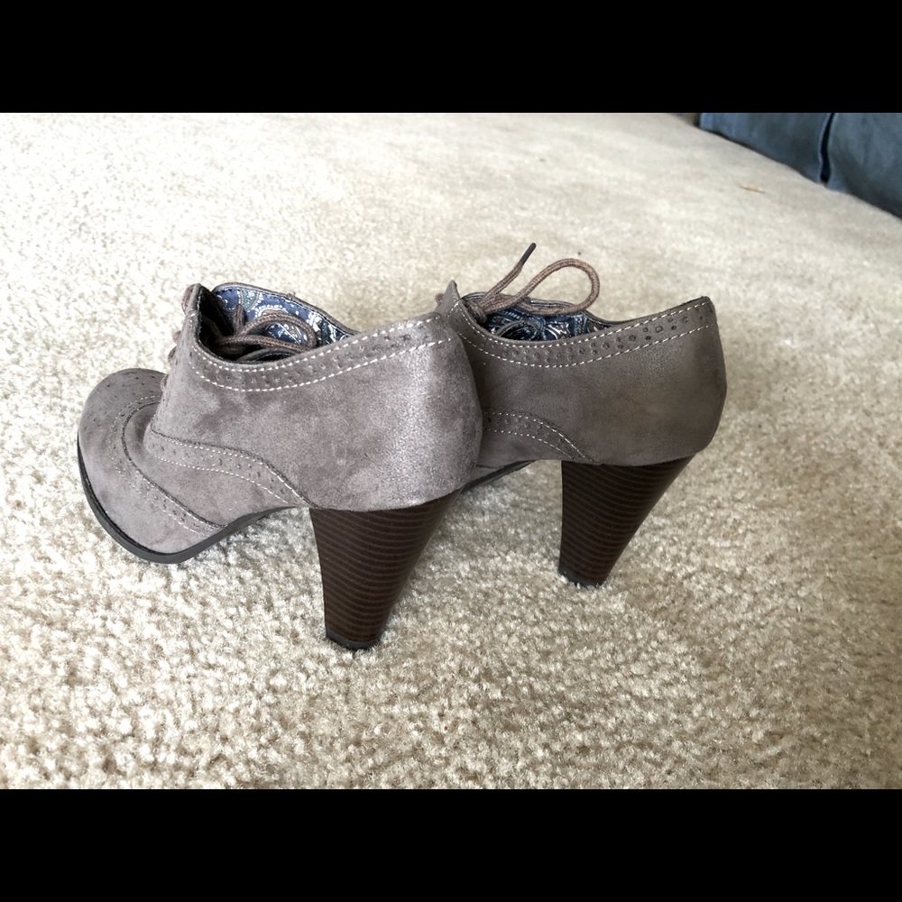 Gray ankle booties
